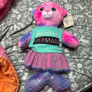 Magical mermaid bear build a bear plush stuffed animal with skirt and top